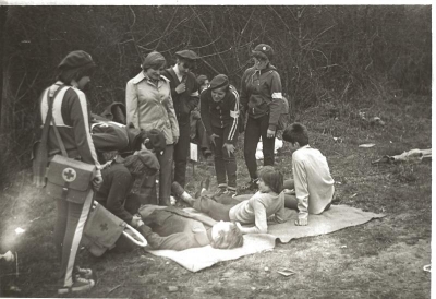 Sekcja PCK na zawodach powiatowych 1969r.